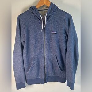 Patagonia Men's P-6 Label French Terry Full-Zip Hoody Sweater Jacket Blue Sz M